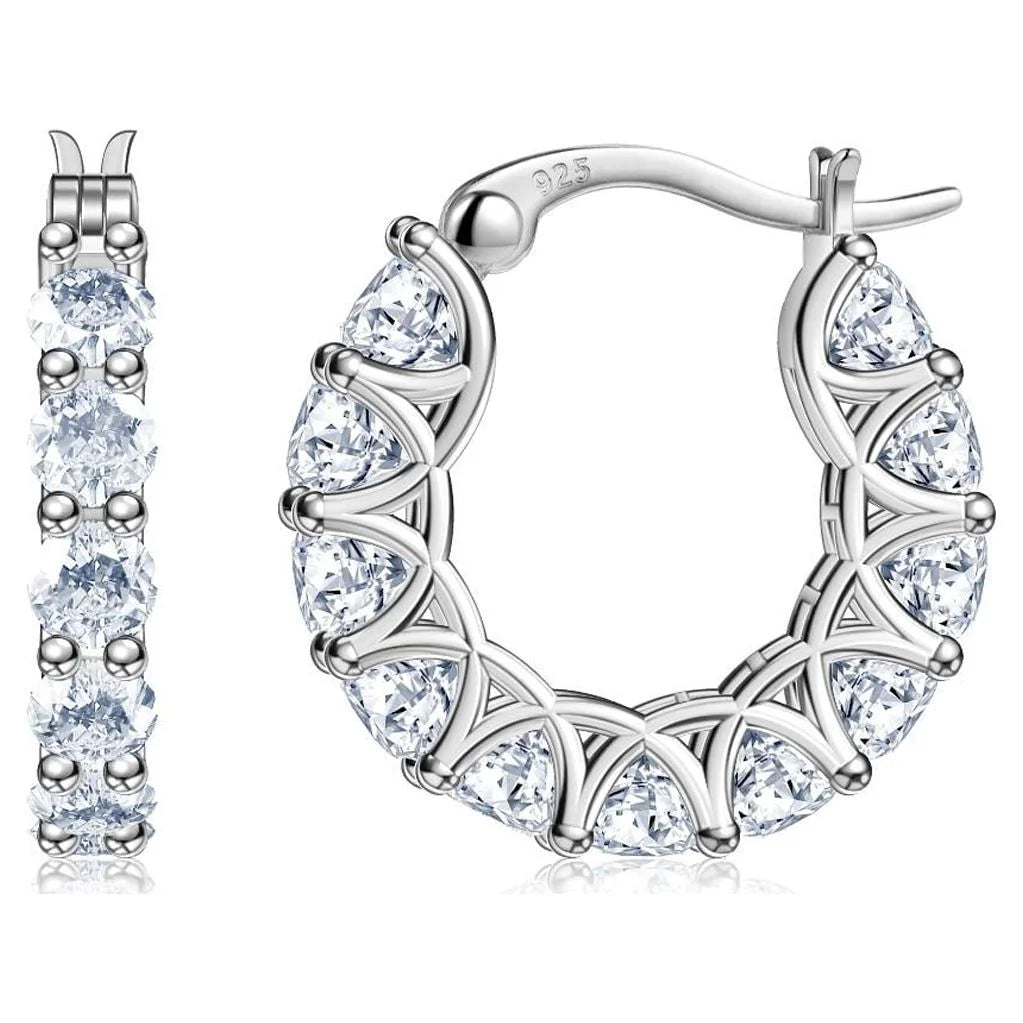 Brinco Argola Entrelaçada Moissanite Folheado a Ouro 18k