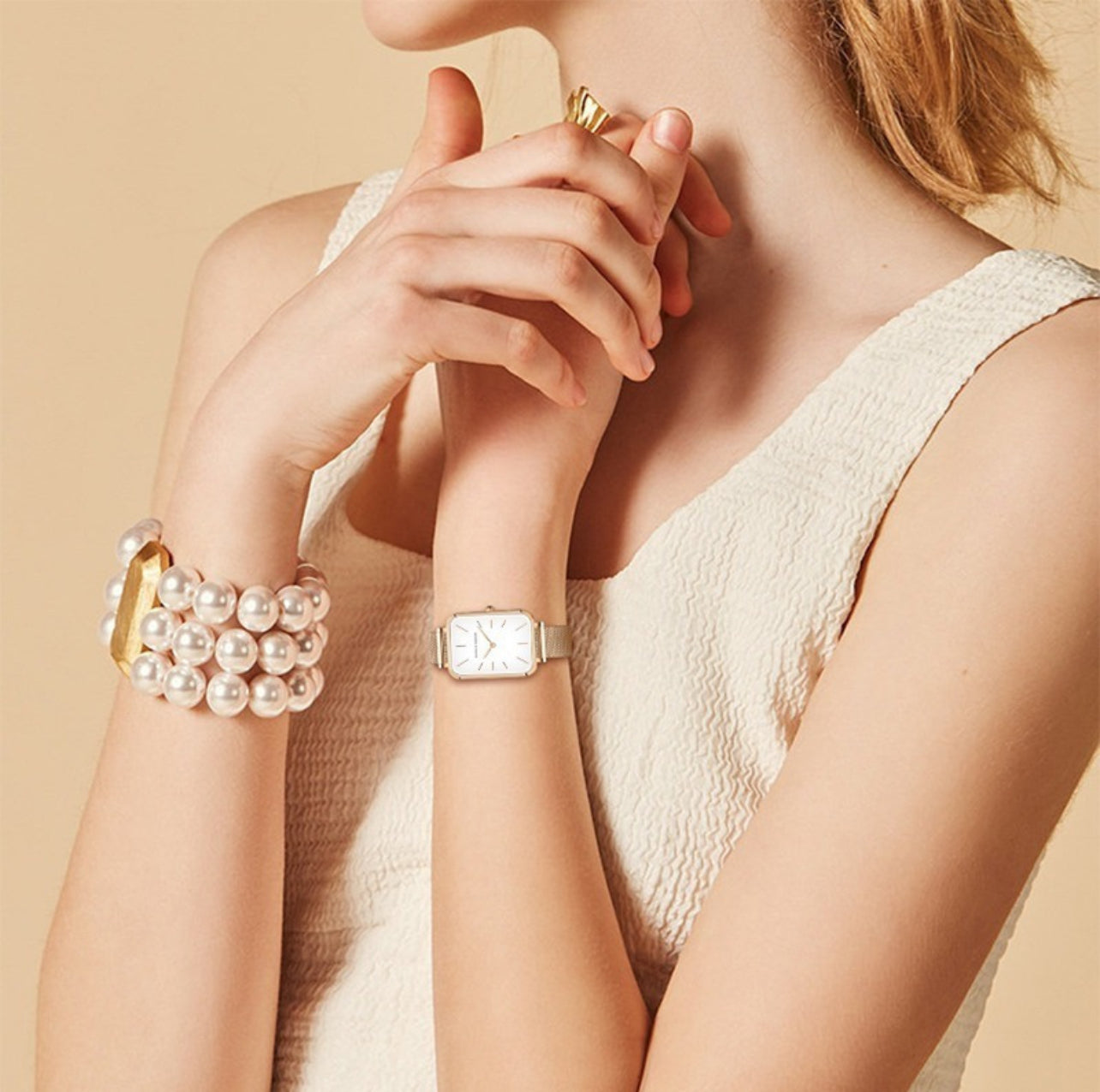 Relógio Feminino Vintage 34mm Dourado