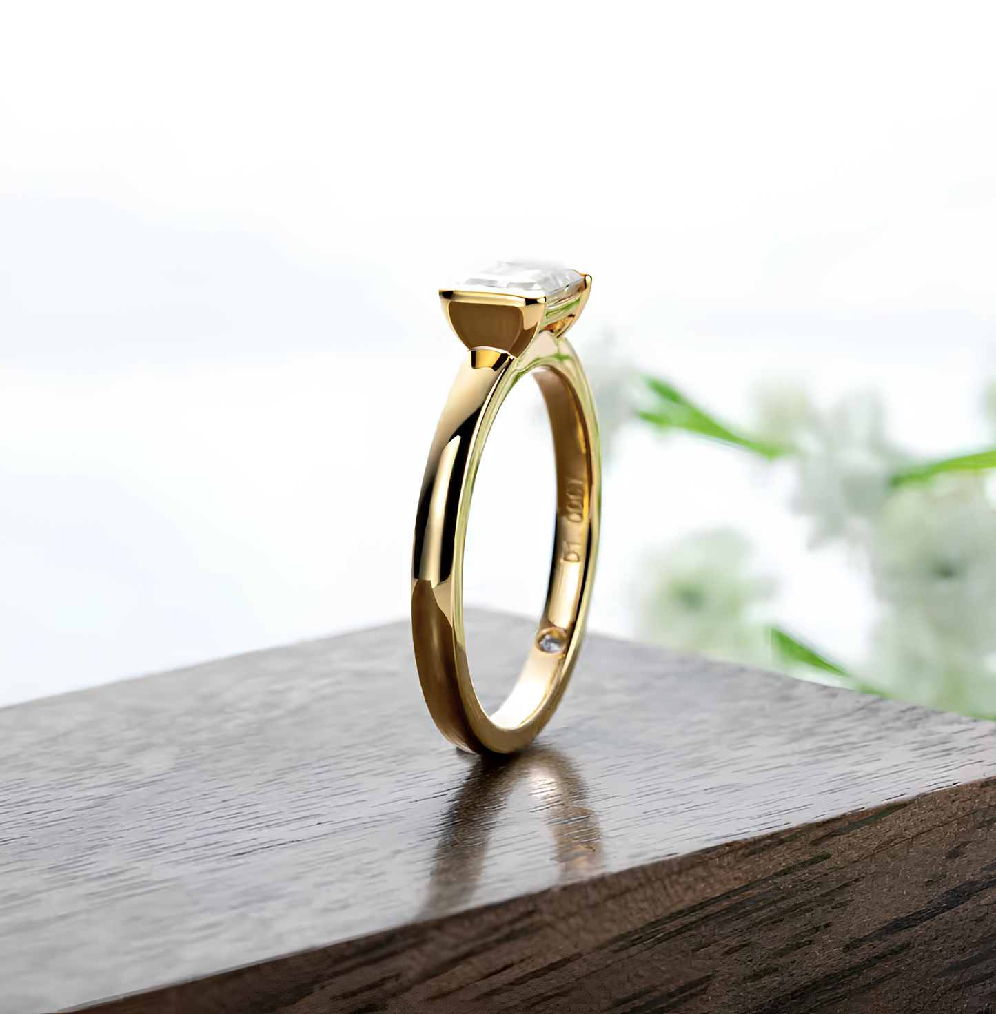 Anel Soft Esmeralda Moissanite