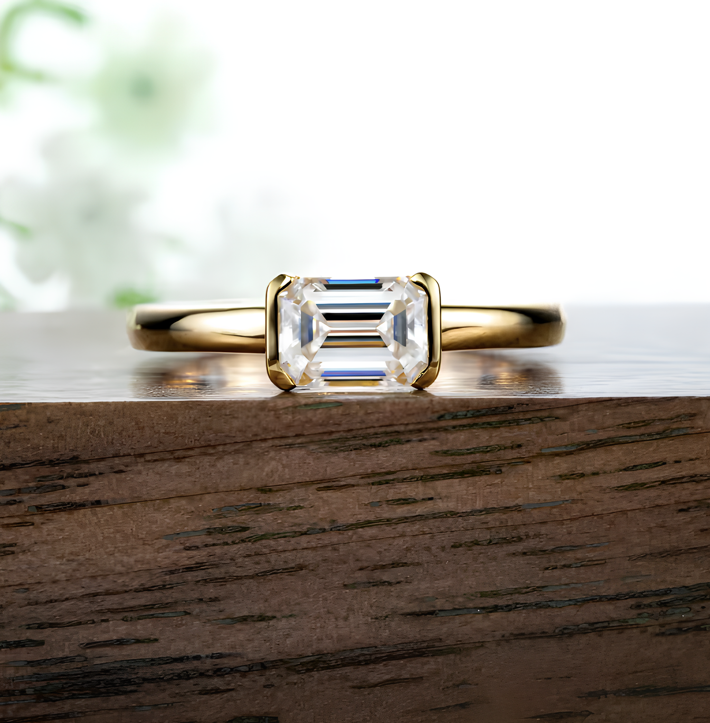 Anel Soft Esmeralda Moissanite