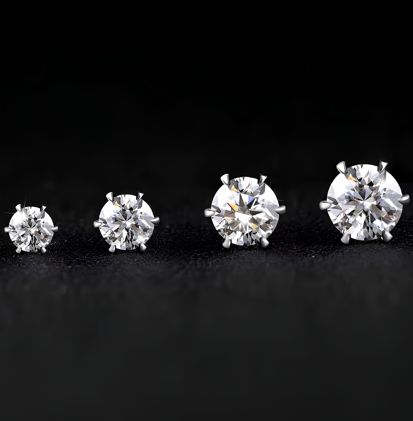 Brinco Solitário 6 Garras Moissanite