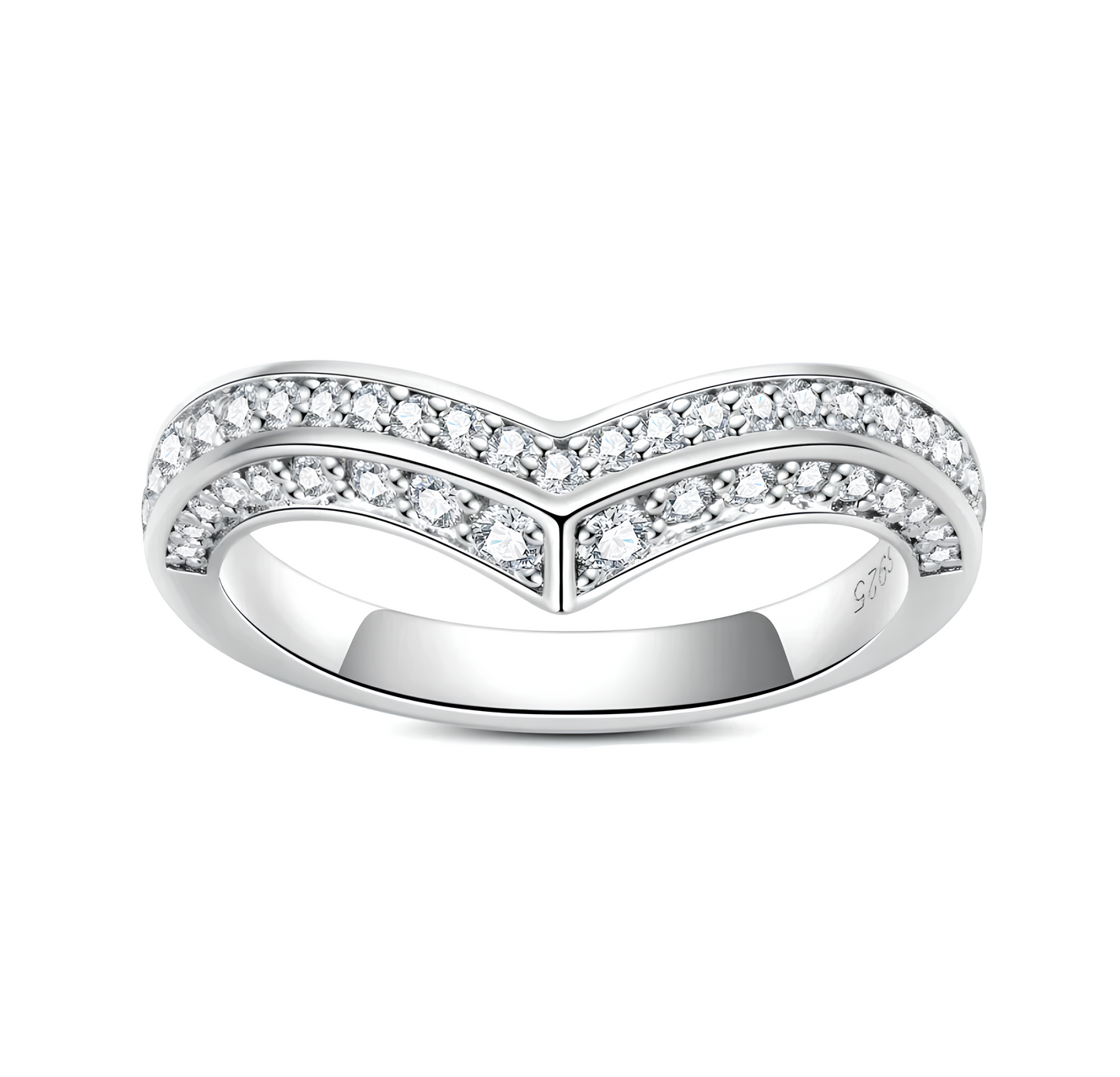 Meia Aliança Vênus Moissanite em Prata Banhada a Ouro