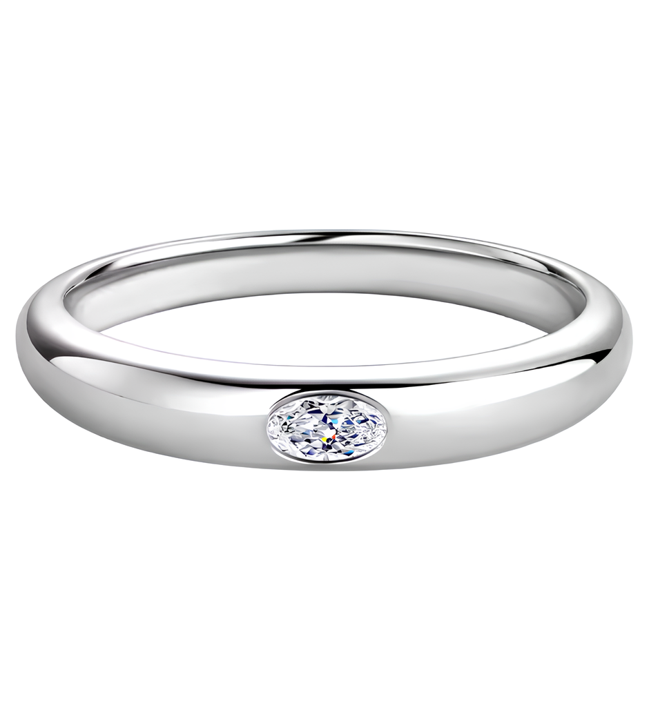 Aliança 10 Pontos Moissanite Prata Banhada à Ouro 18k