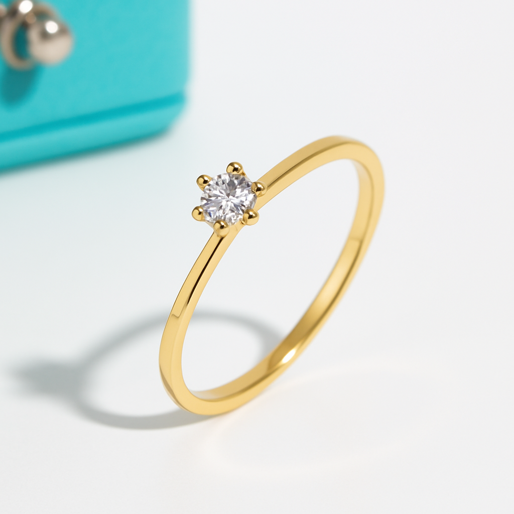 Anel Solitário Sereno Moissanite