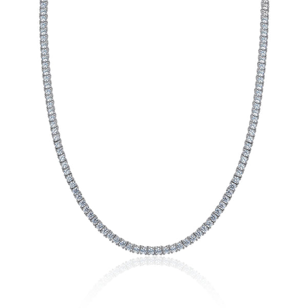 Colar Riviera Moissanite 3mm Banhado a Ouro Branco