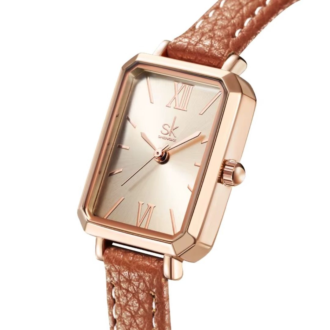 Relógio Feminino Aurora Pulseira de Couro 27mm