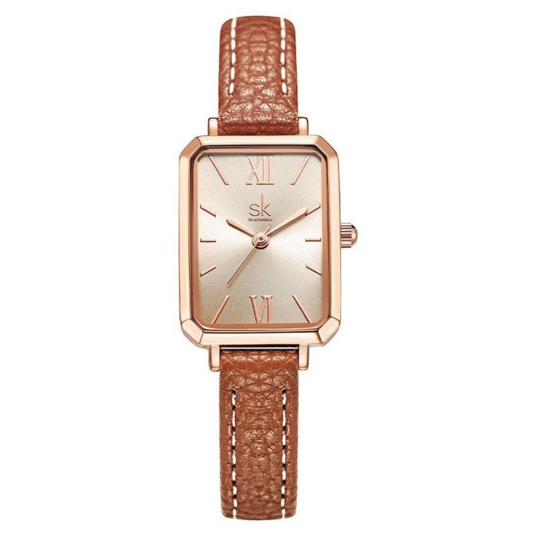 Relógio Feminino Aurora Pulseira de Couro 27mm