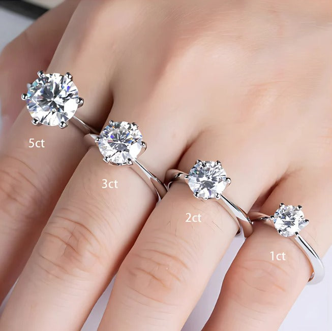 Anel Solitário Brilhante Moissanite Banhado a Ouro 18k