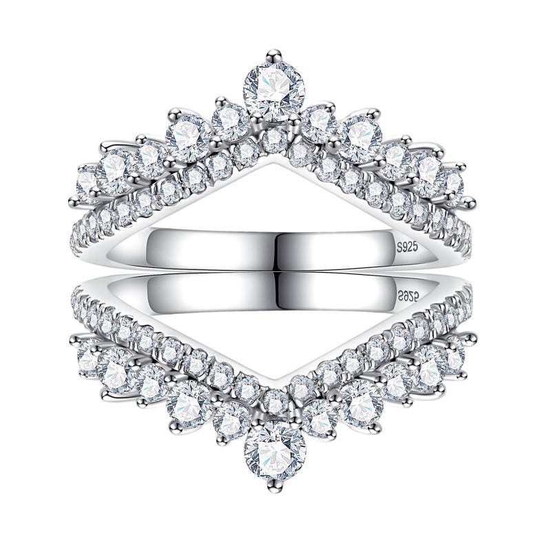Meia Aliança Coroa Celestial Moissanite