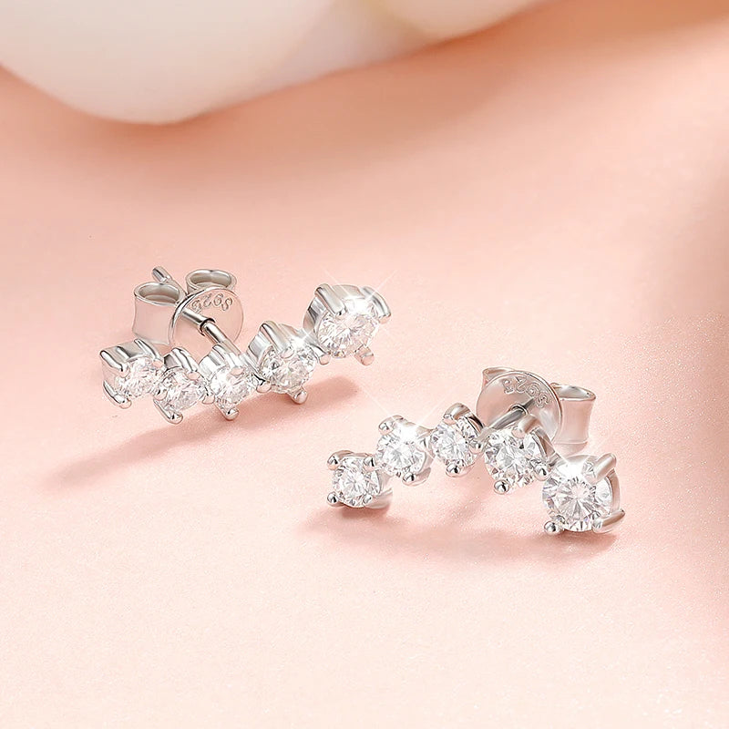 Brinco Rota de Luz Moissanite em Prata Banhado a Ouro