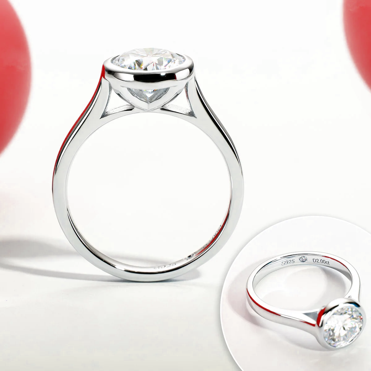 Anel Ponto de Luz Moissanite