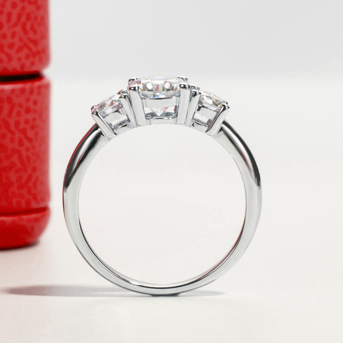 Anel Triplo Brilho Moissanite