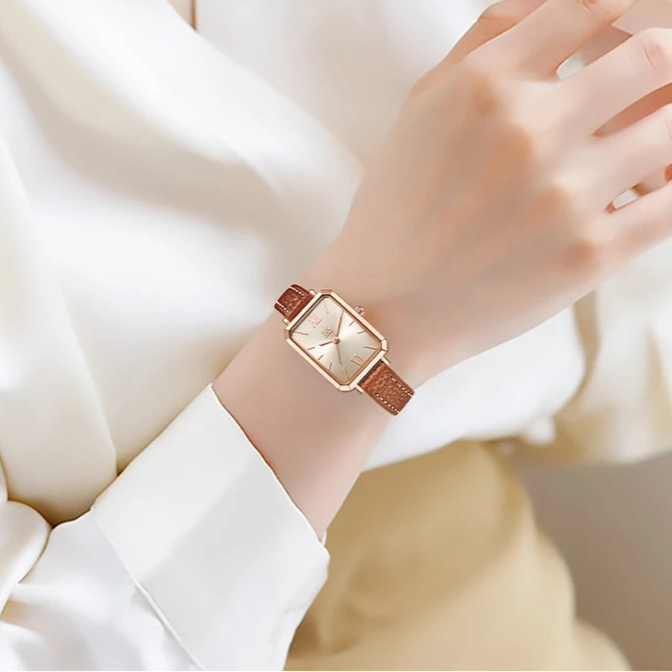 Relógio Feminino Aurora Pulseira de Couro 27mm