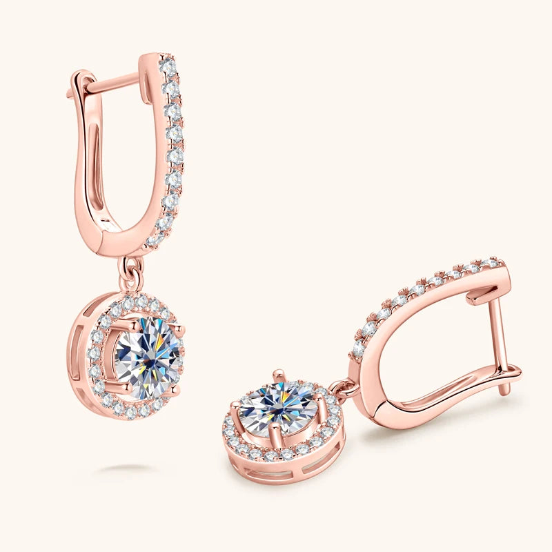 Brinco Encanto Circular Moissanite Banhado a Ouro 18k