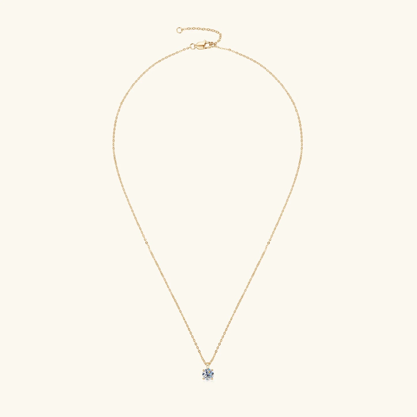 Colar Brilhante 4 Garras Moissanite