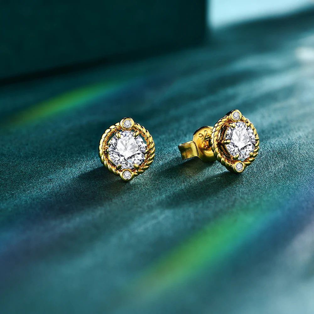 Brinco Espiral Moissanite Banhado à Ouro 18k - Loratta