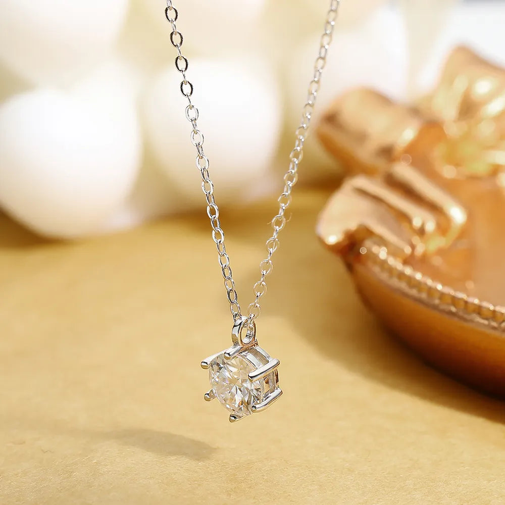 Colar Ponto de Luz Moissanite de Prata - Loratta