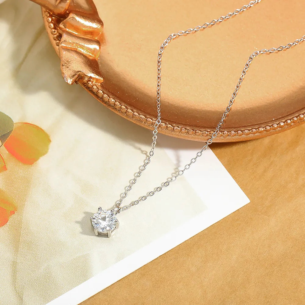 Colar Ponto de Luz Moissanite de Prata - Loratta