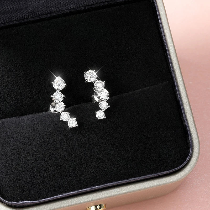 Brinco Rota de Luz Moissanite em Prata Banhado a Ouro