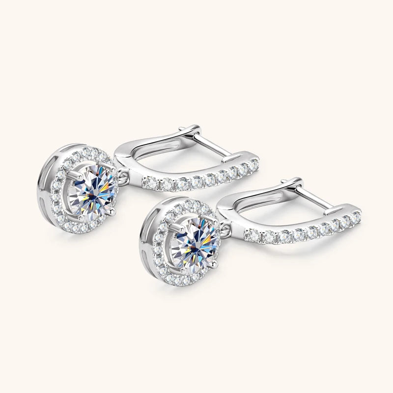 Brinco Encanto Circular Moissanite Banhado a Ouro 18k