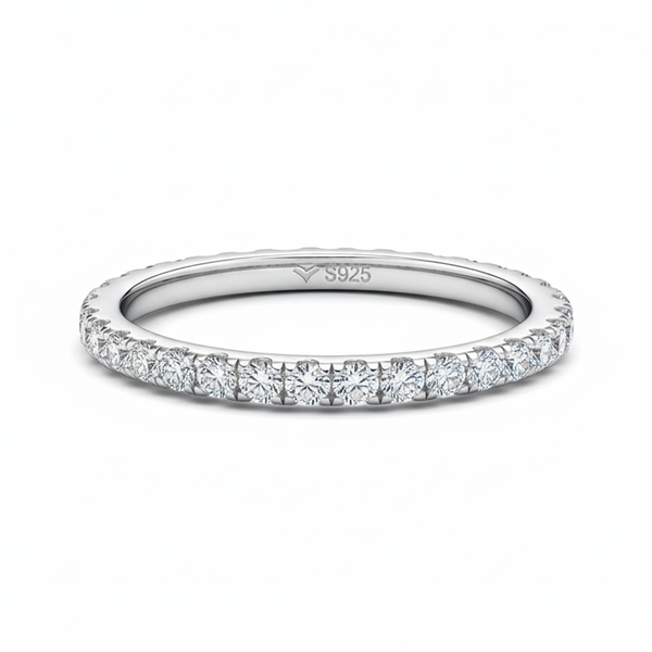 Aliança 100 Pontos Moissanite Banhada a Ouro 18k