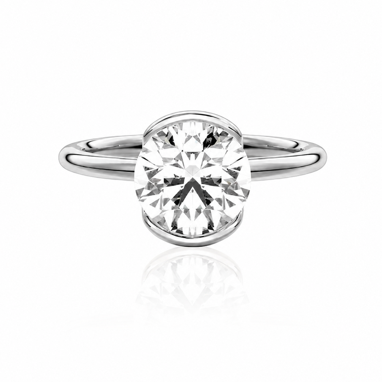 Anel Solitário Alça Dupla Moissanite Banhado a Ouro 18k