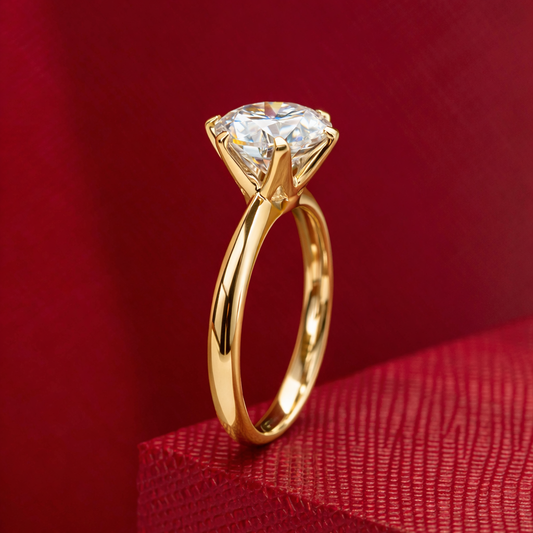 Anel Solitário Moissanite Gold Banhado a Ouro 18k