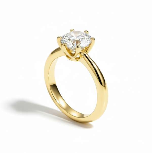 Anel Solitário Solara Moissanite em Ouro 18k