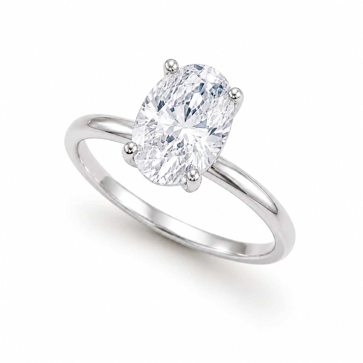 Anel Solitário Lyra Oval Moissanite em Ouro 18k