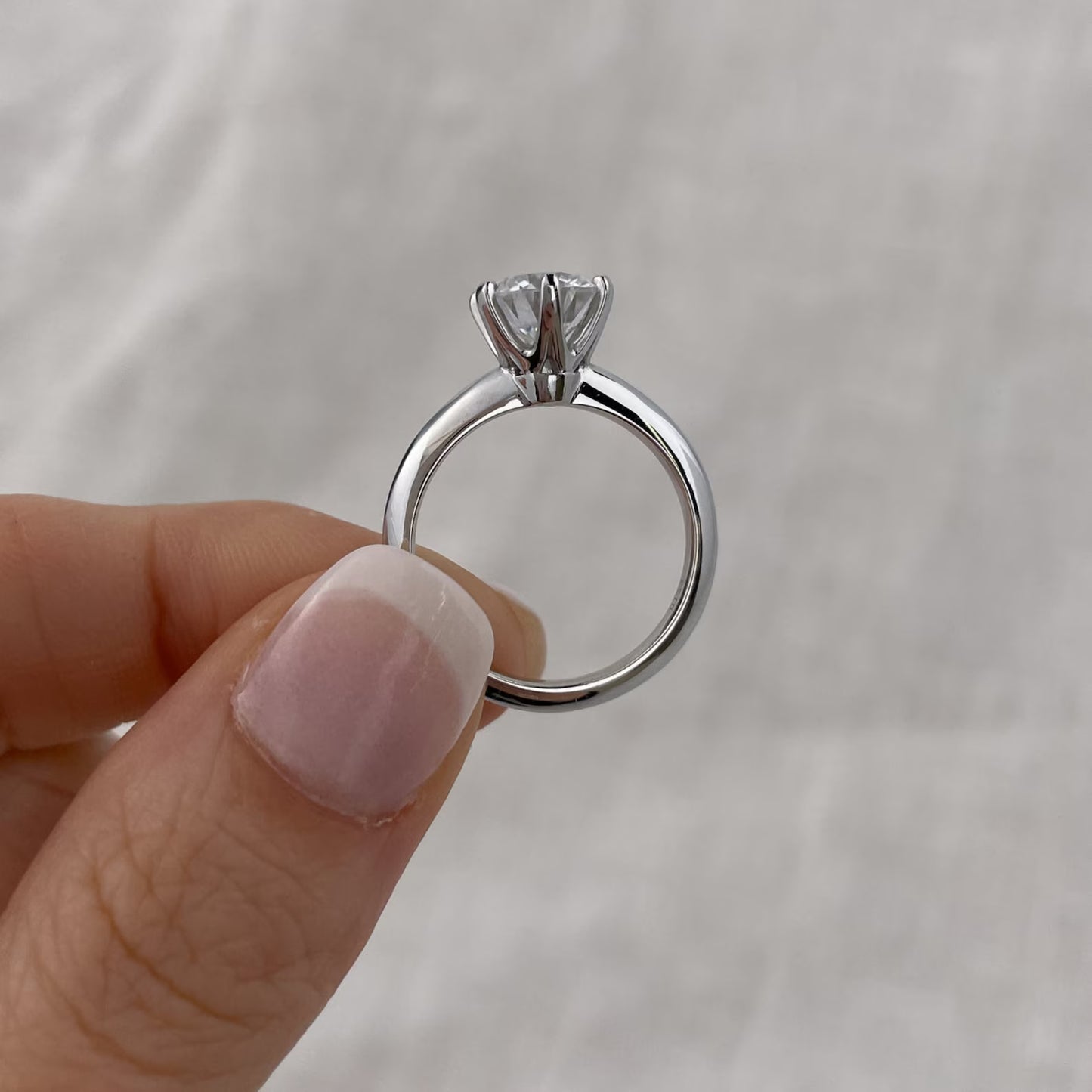Anel Solitário Brilhante Moissanite