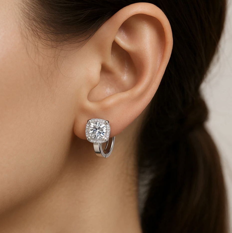 Brinco Brilho Sereno Moissanite
