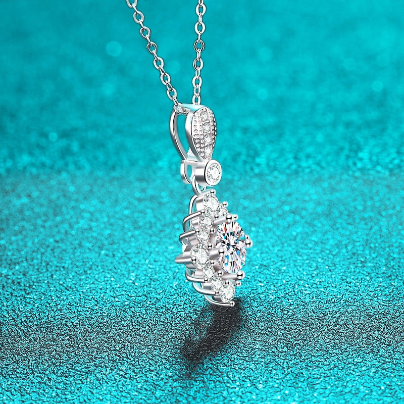 Colar Floco de Neve Moissanite em Prata - Loratta