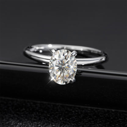 Anel Solitário Oval Moissanite Slim