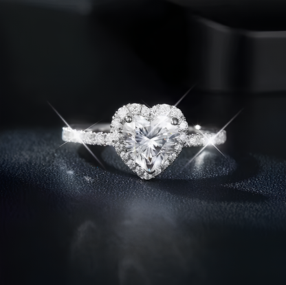 Anel Sweet Heart Moissanite Cravejado