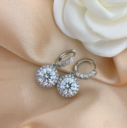 Brinco Moissanite Aurora Radiante Banhado a Ouro 18k