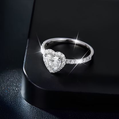 Anel Sweet Heart Moissanite Cravejado