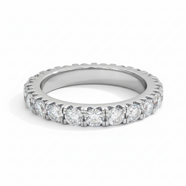 Aliança 200 Pontos Moissanite Banhada a Ouro Branco 18k