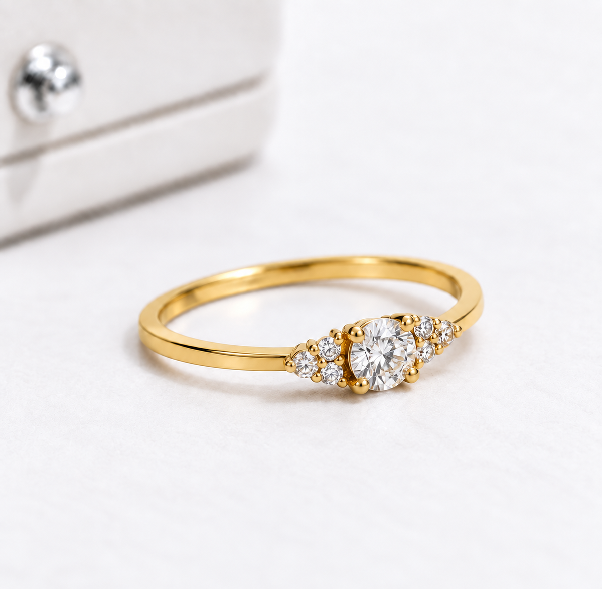 Anel Solitário Antares Moissanite 3mm em Ouro 18k