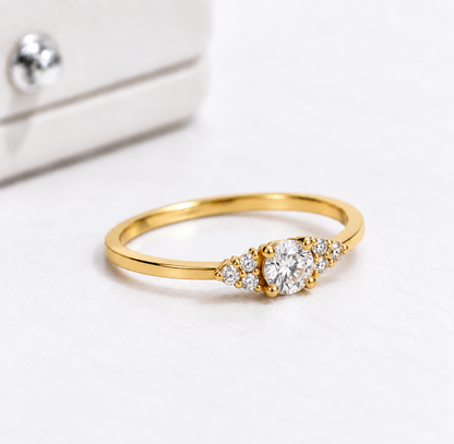 Anel Solitário Antares Moissanite 3mm em Ouro 18k