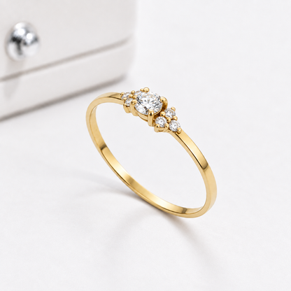 Anel Solitário Antares Moissanite 3mm em Ouro 18k