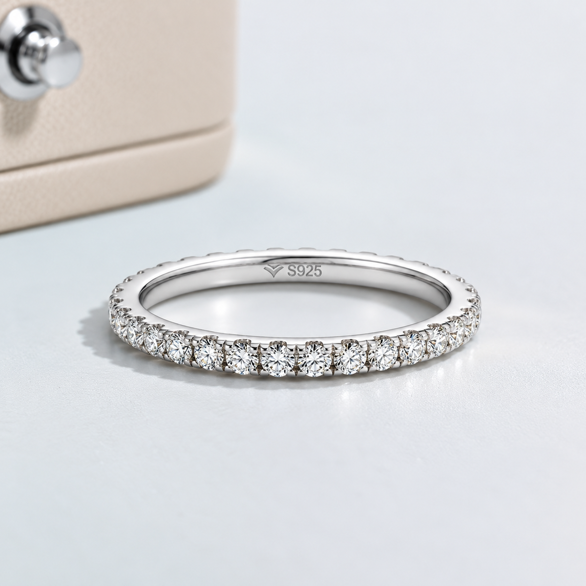 Aliança 100 Pontos Moissanite Banhada a Ouro 18k