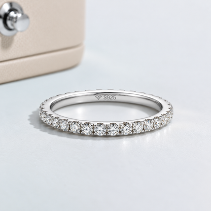 Aliança 100 Pontos Moissanite Banhada a Ouro 18k