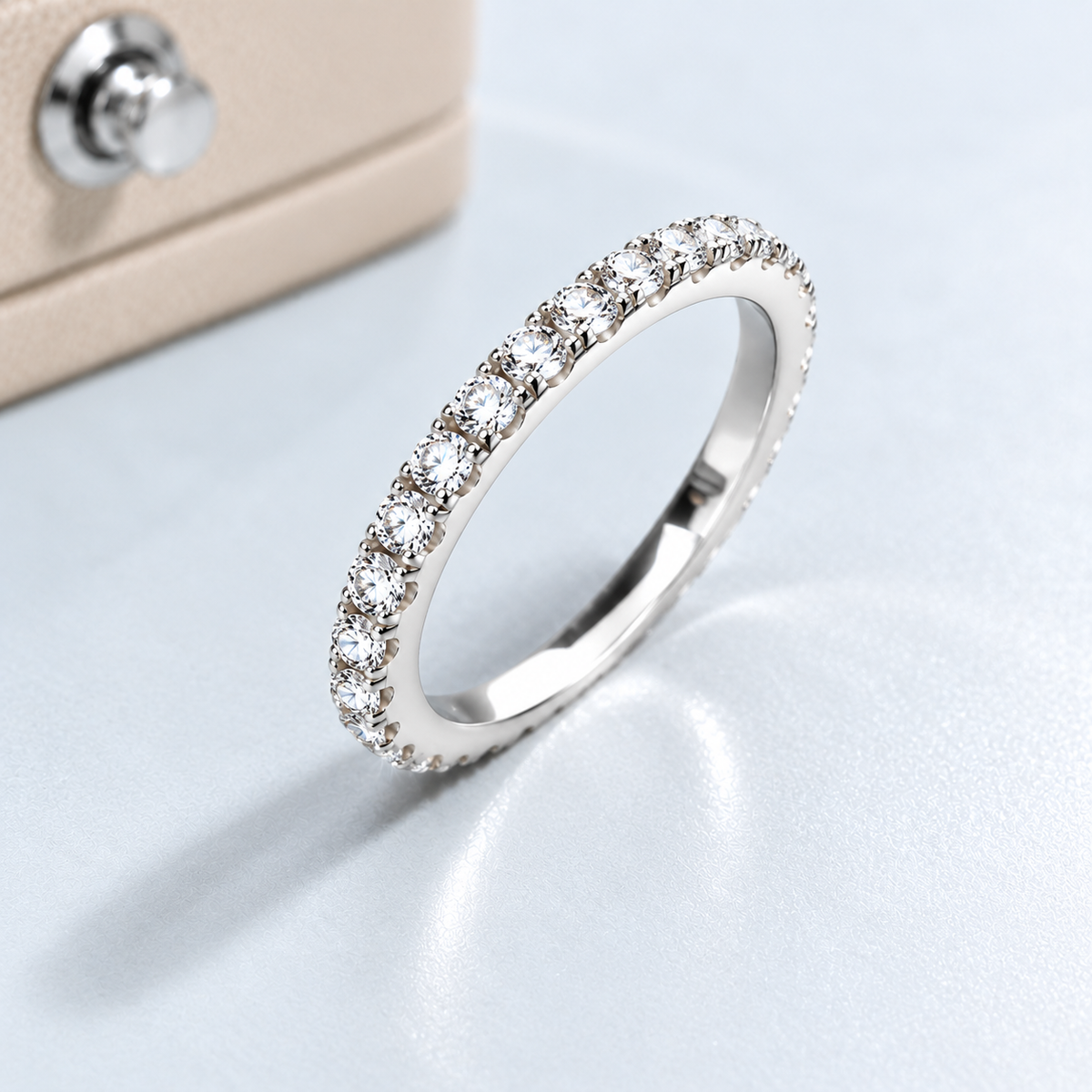 Aliança 100 Pontos Moissanite Banhada a Ouro 18k