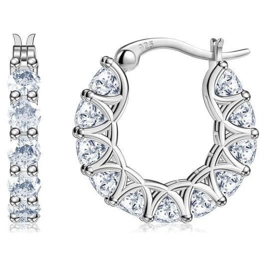 Brinco Argola Entrelaçada Moissanite Folheado a Ouro 18k