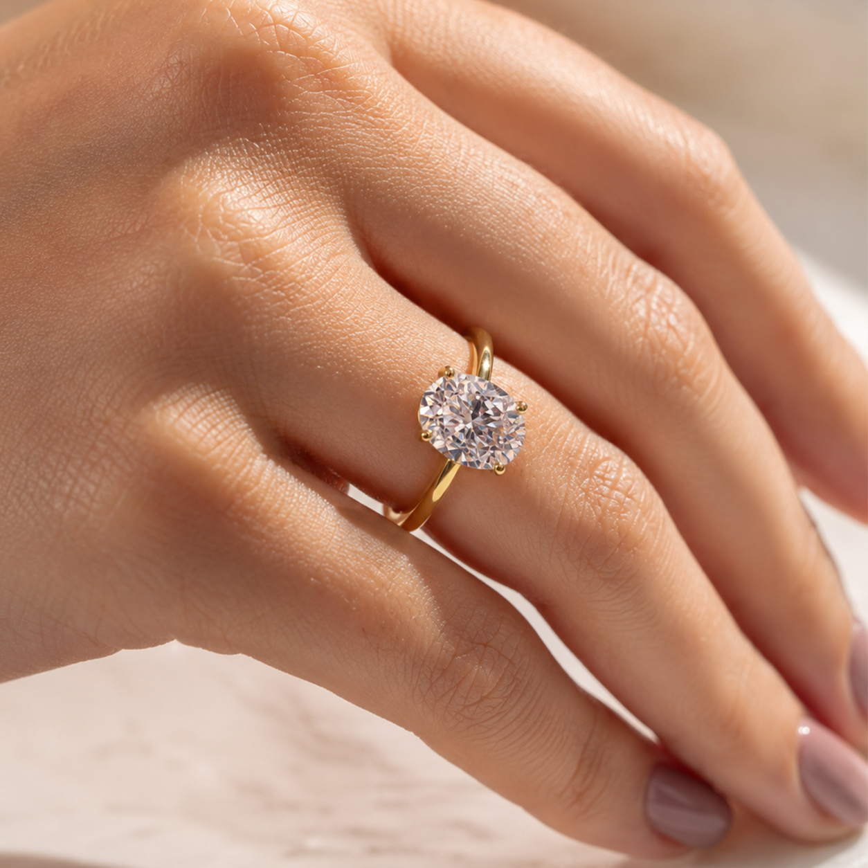 Anel Solitário Lyra Oval Moissanite em Ouro 18k