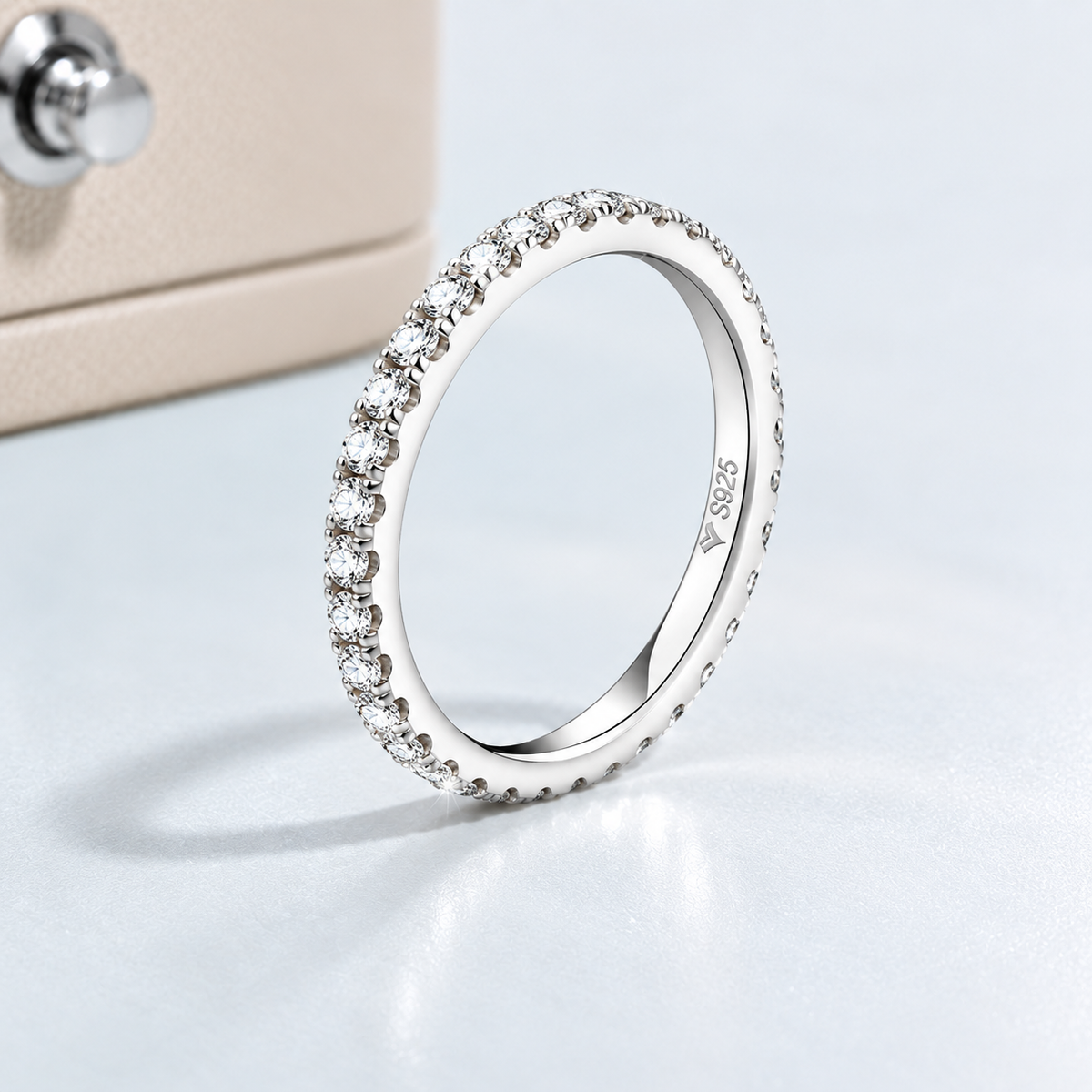 Aliança 100 Pontos Moissanite Banhada a Ouro 18k