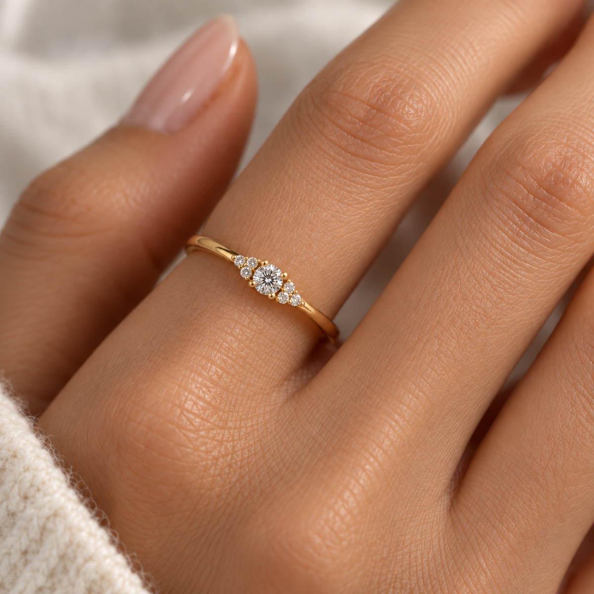 Anel Solitário Antares Moissanite 3mm em Ouro 18k