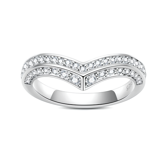 Meia Aliança Vênus Moissanite em Prata Banhada a Ouro