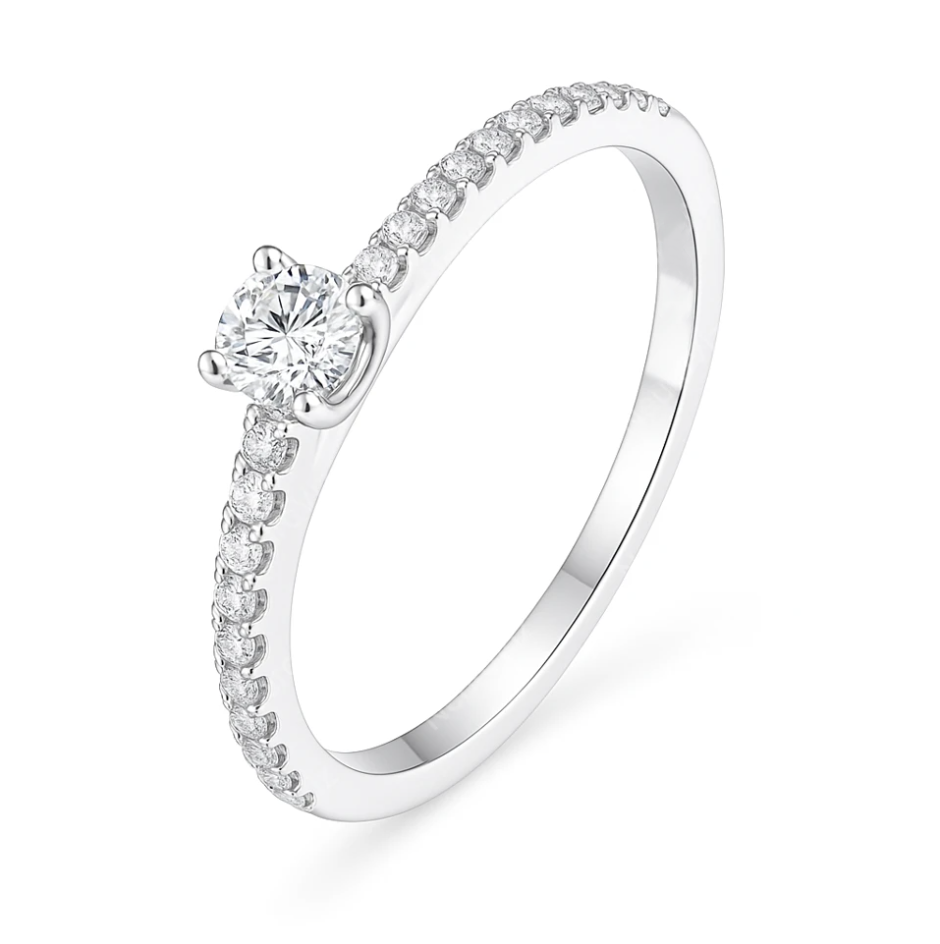 Anel Moissanite Brilhante Cravejado