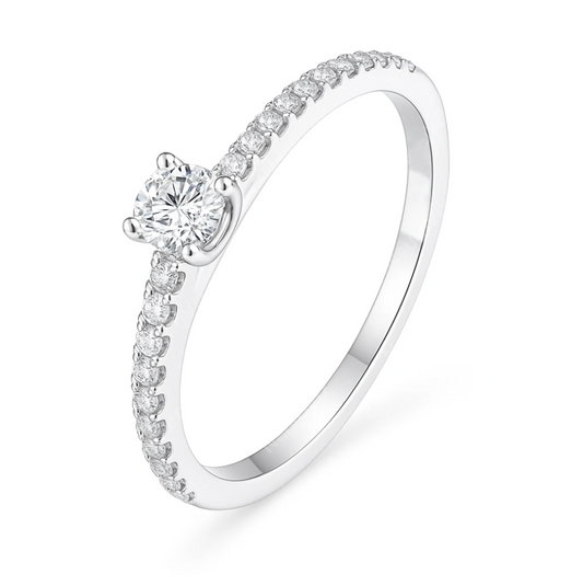Anel Moissanite Brilhante Cravejado